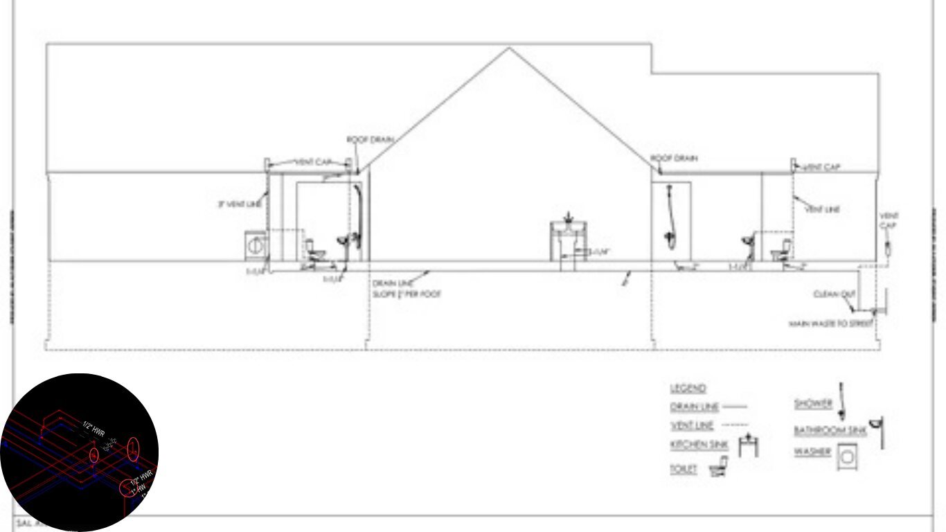 how to draw a plumbing riser diagram