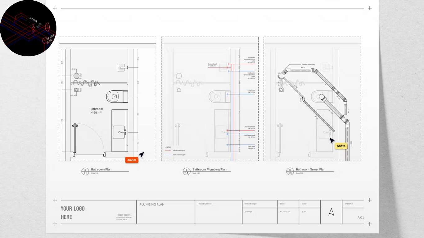 how to draw a plumbing riser diagram