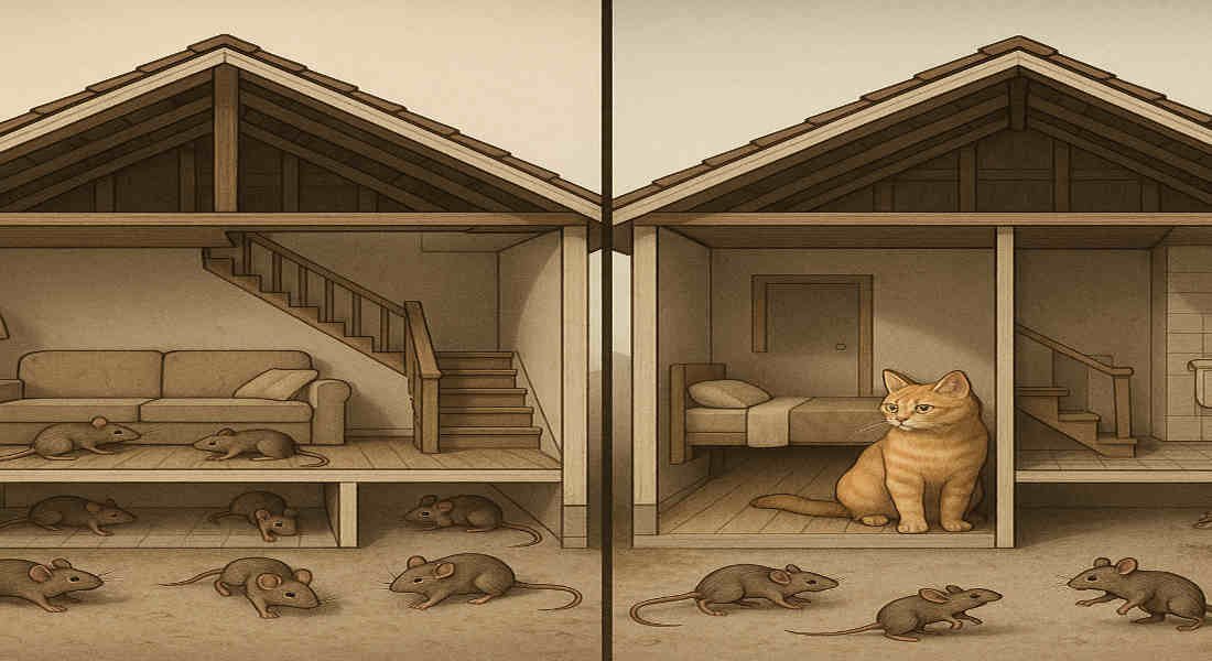 do mice avoid houses with cats