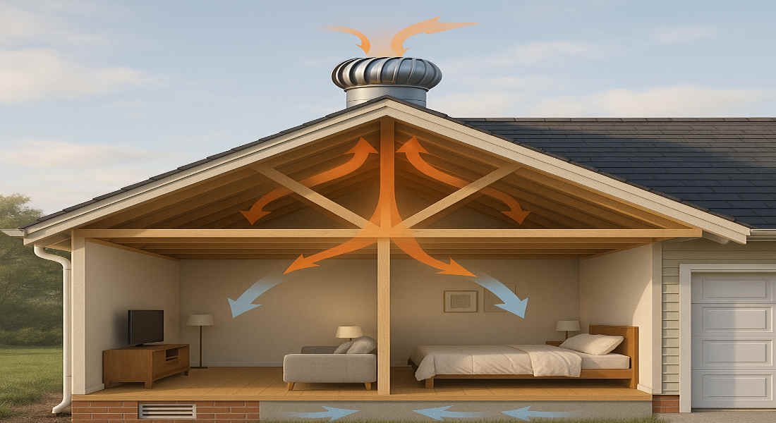 do roof turbines help cool house