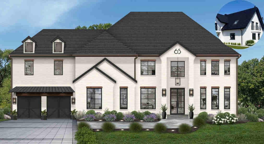 what color siding home goes with black roof
