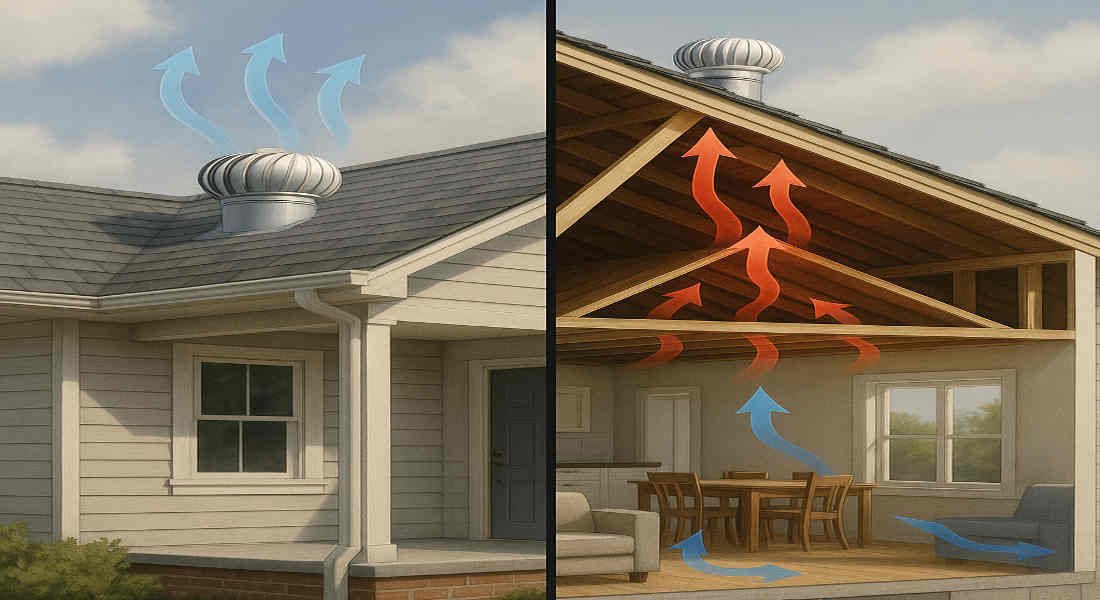do roof turbines help cool house