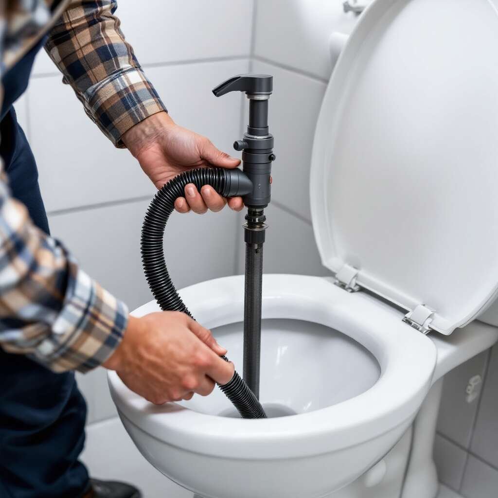 how to use a house plumbing snake toilet