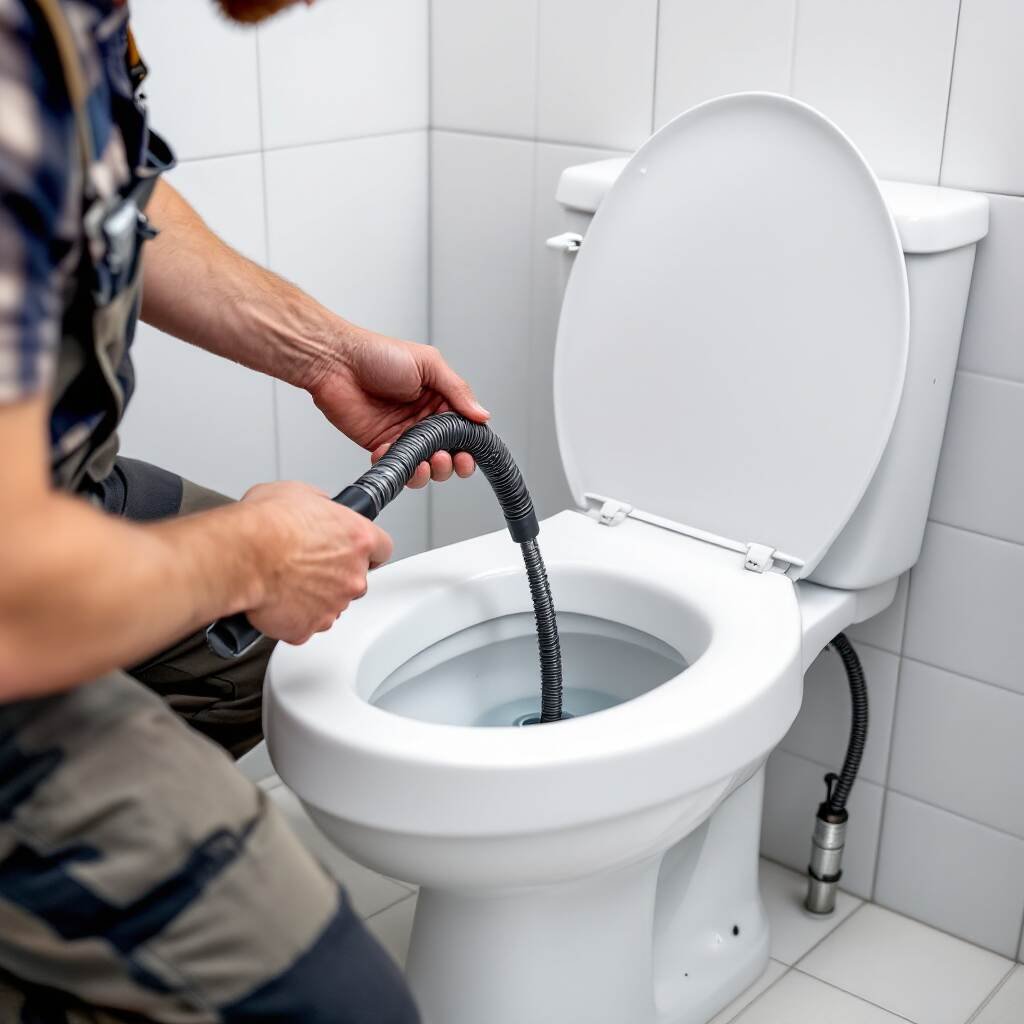 how to use a house plumbing snake toilet