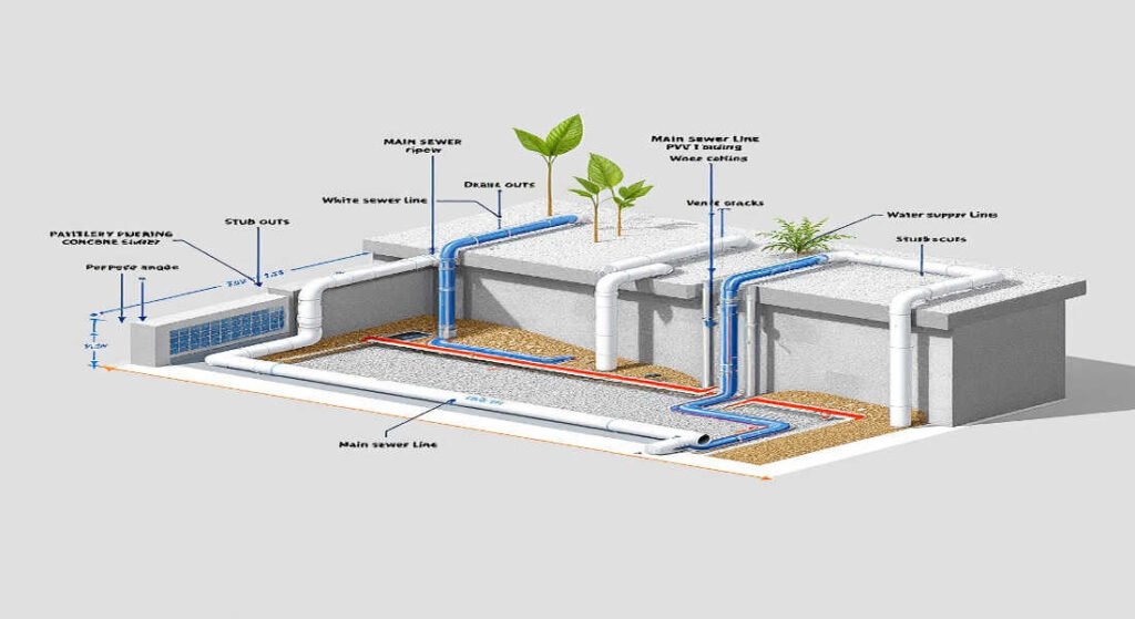 how to rough in home plumbing for slab