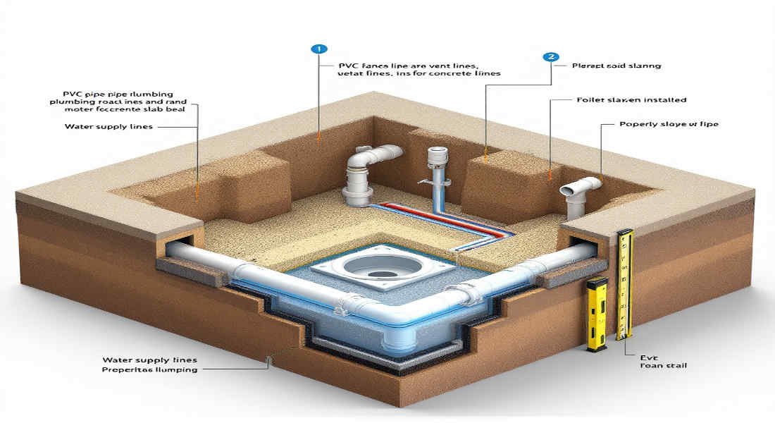 how to rough in home plumbing for slab
