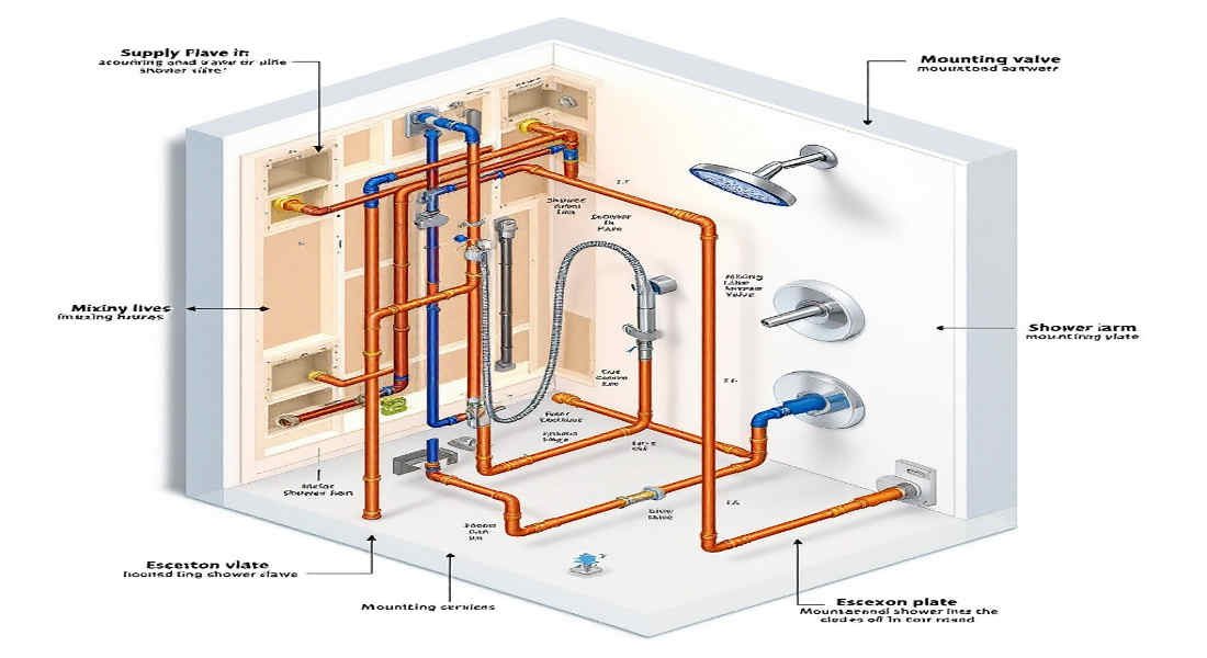 how to install shower home plumbing fixtures