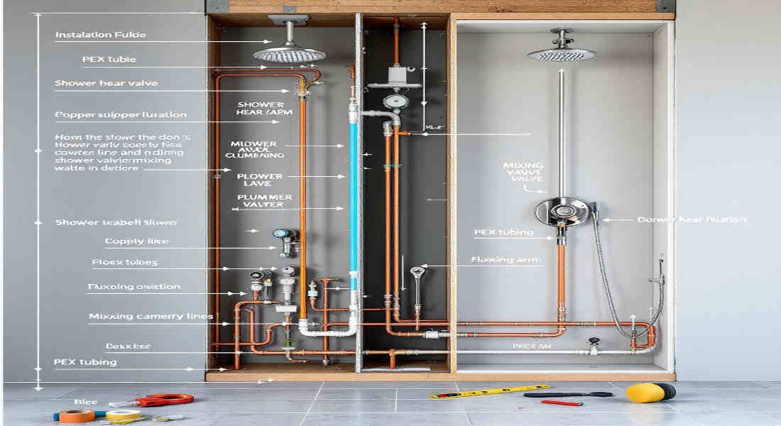 how to install shower home plumbing fixtures