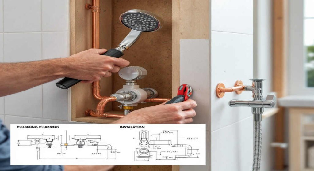 how to install shower home plumbing fixtures