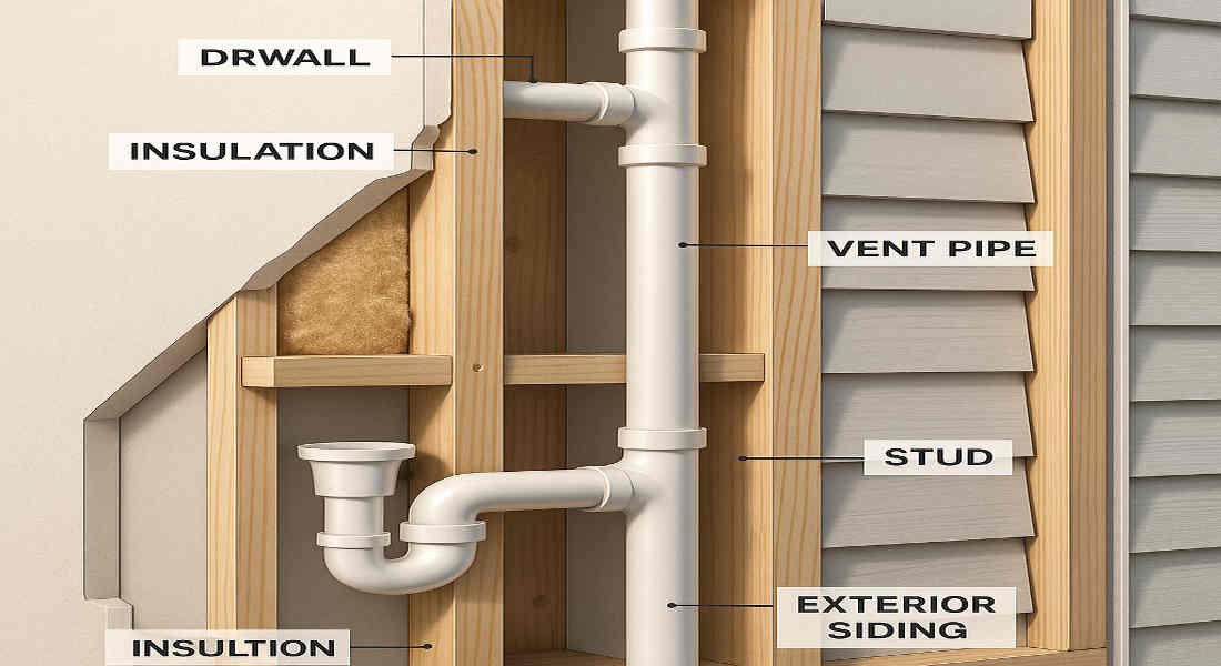 can you vent home plumbing through a wall