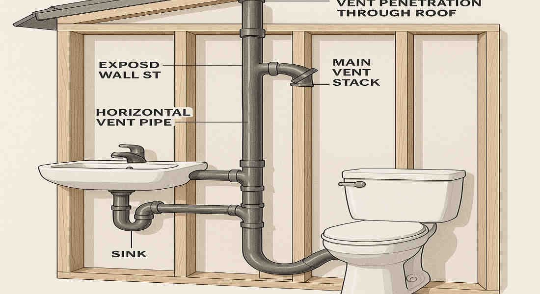 can you vent home plumbing through a wall