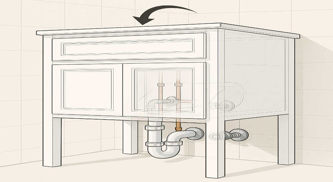 how to install vanity over home plumbing