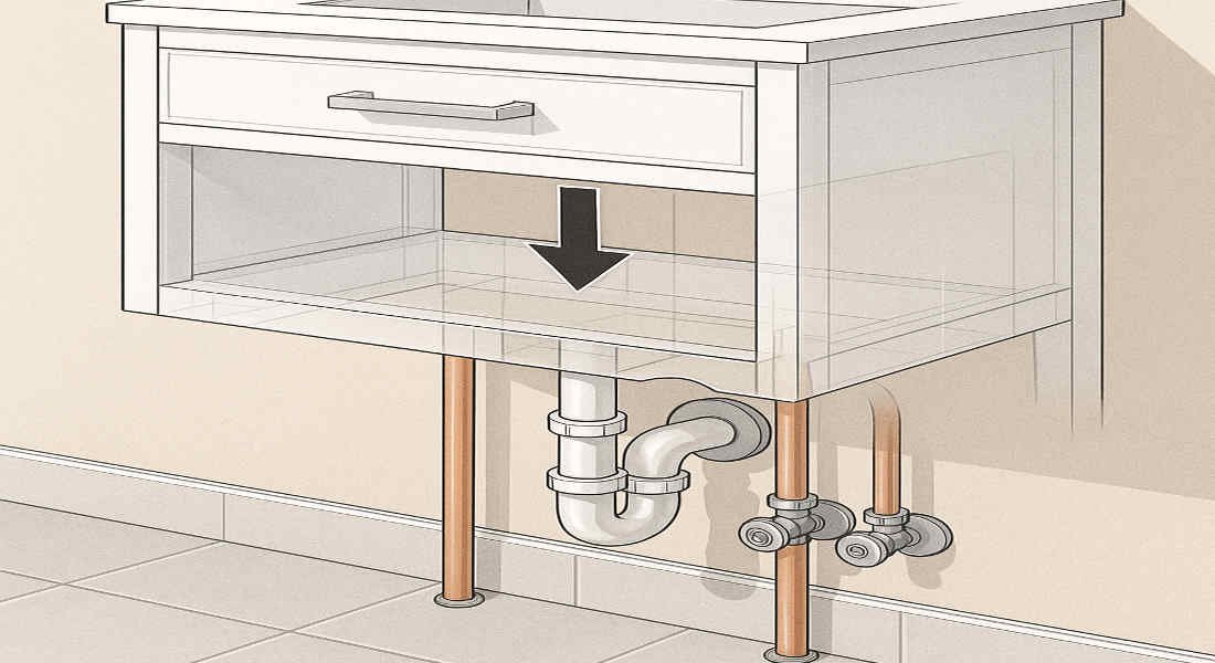 how to install vanity over home plumbing