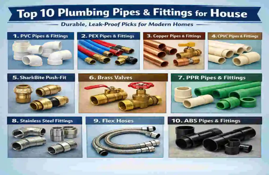 Plumbing Pipes and Fittings for House