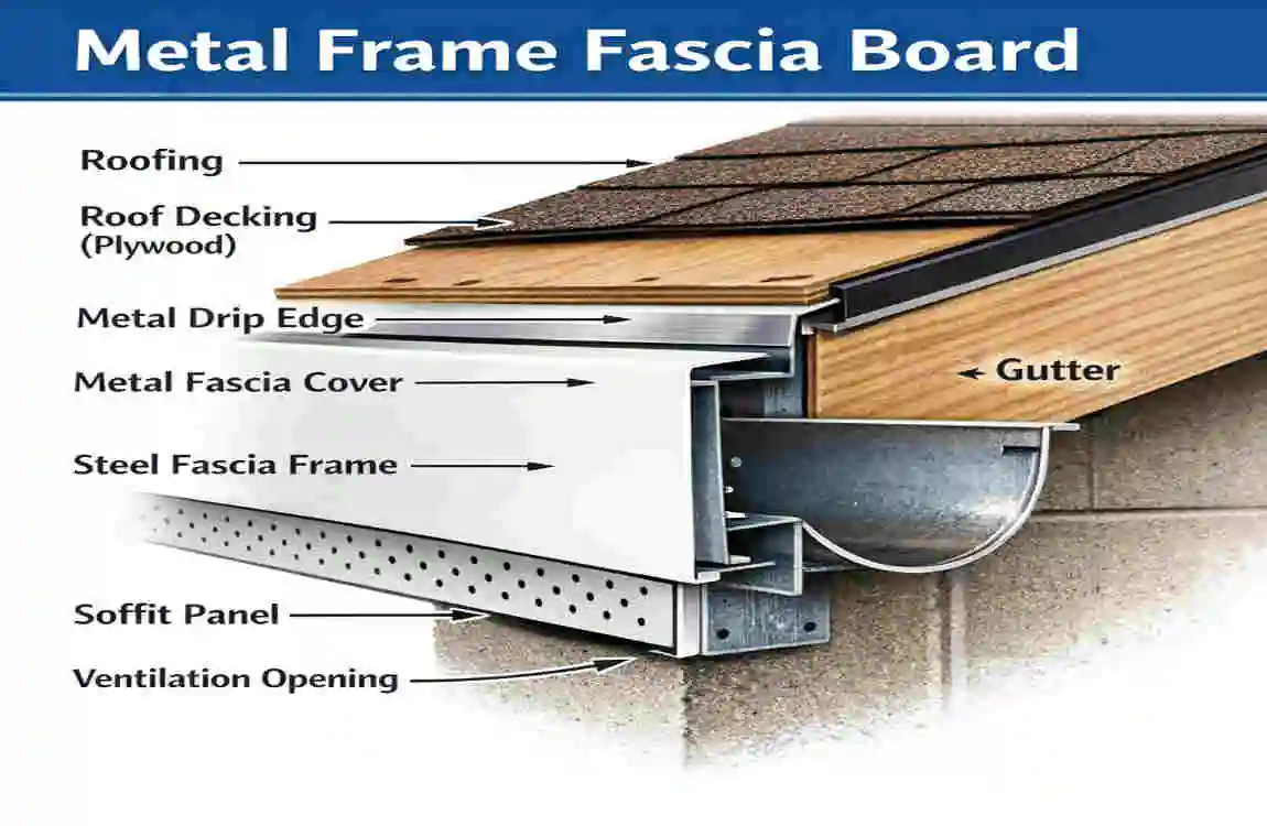 how to add metal frame fascia board on house