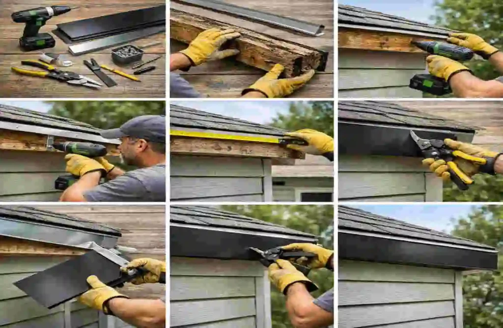 how to add metal frame fascia board on house