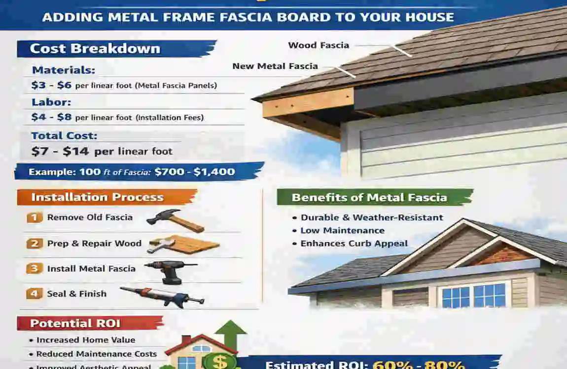 how to add metal frame fascia board on house