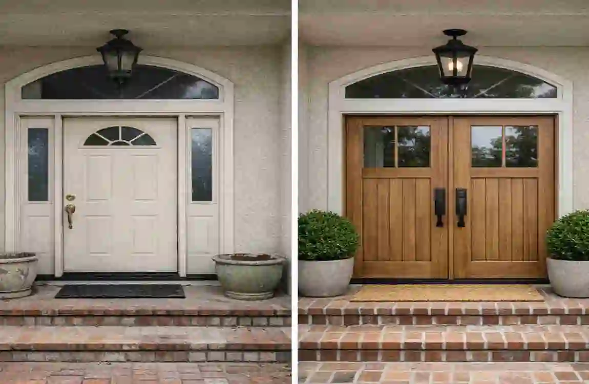 Simple Wooden Double Door Designs for Homes