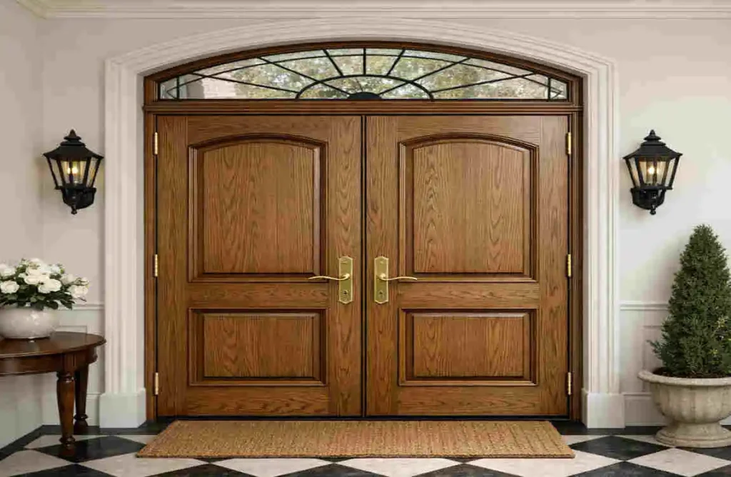 Simple Wooden Double Door Designs for Homes