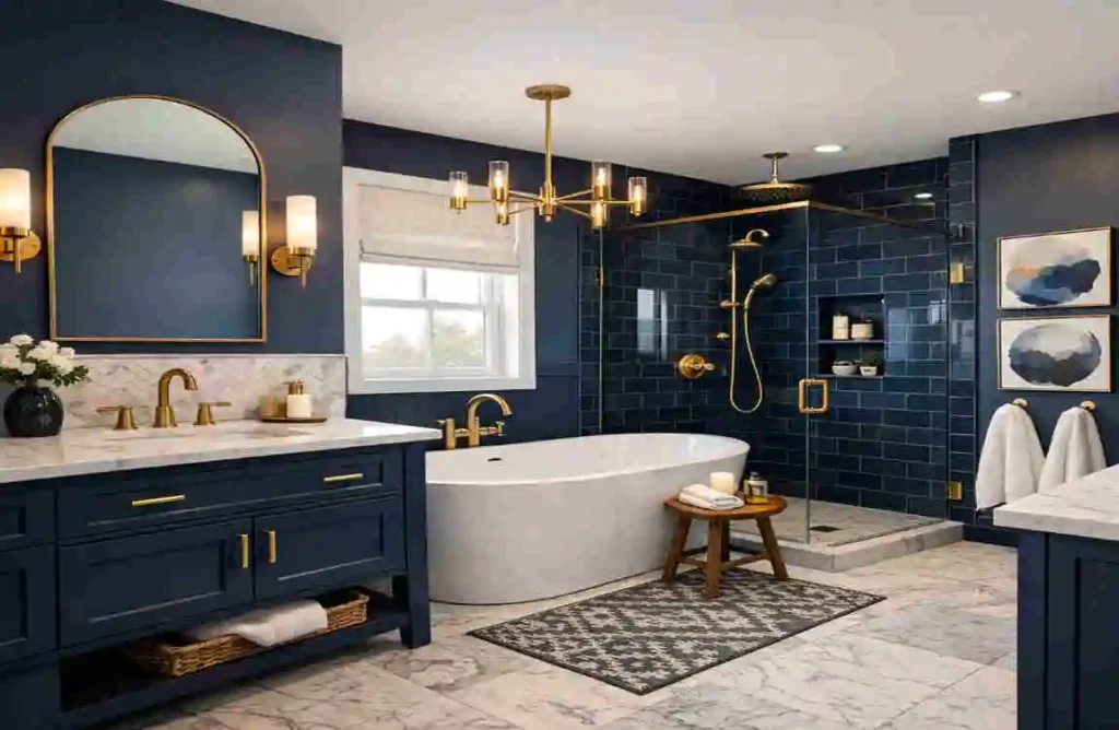 Navy Blue Bathroom