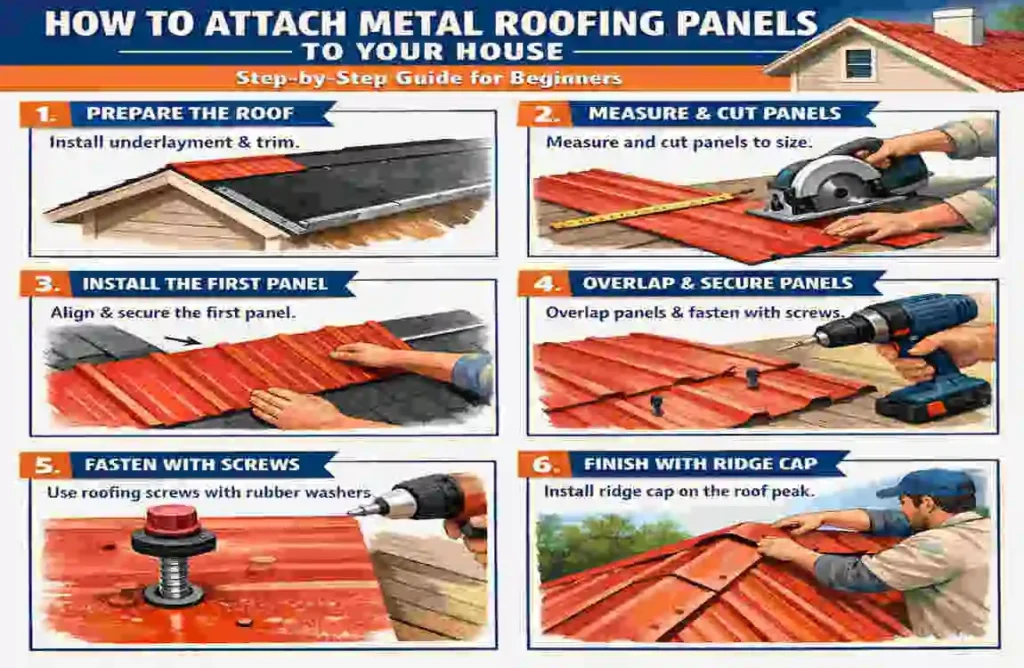 How to Attach Metal Roofing Panels to Your House