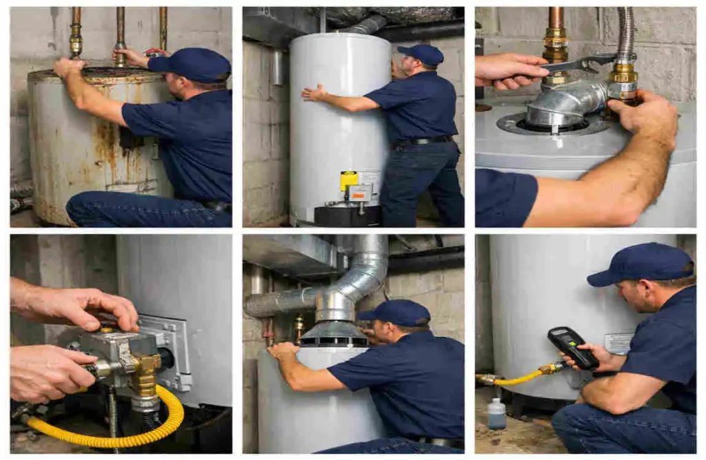 can a plumber install a natural gas water heater