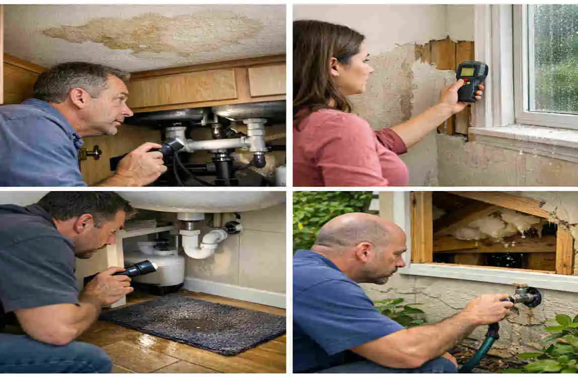 how to detect plumbing leak behind wall