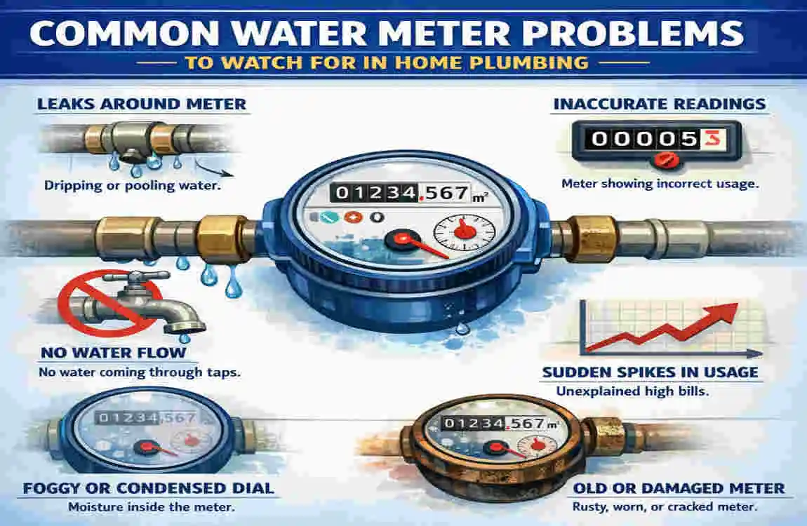 water meter in a building's plumbing system
