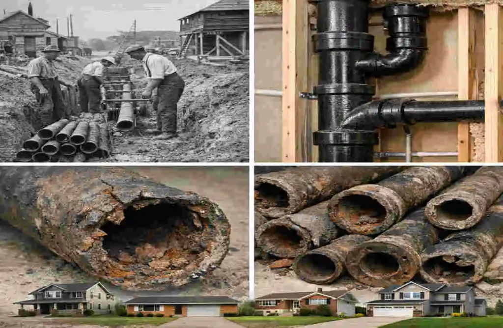 when were.homes.built with cast iron plumbing