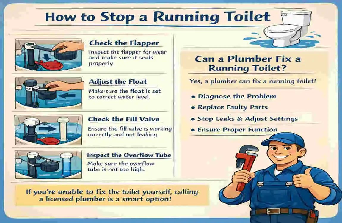 can a plumber fix a running toilet