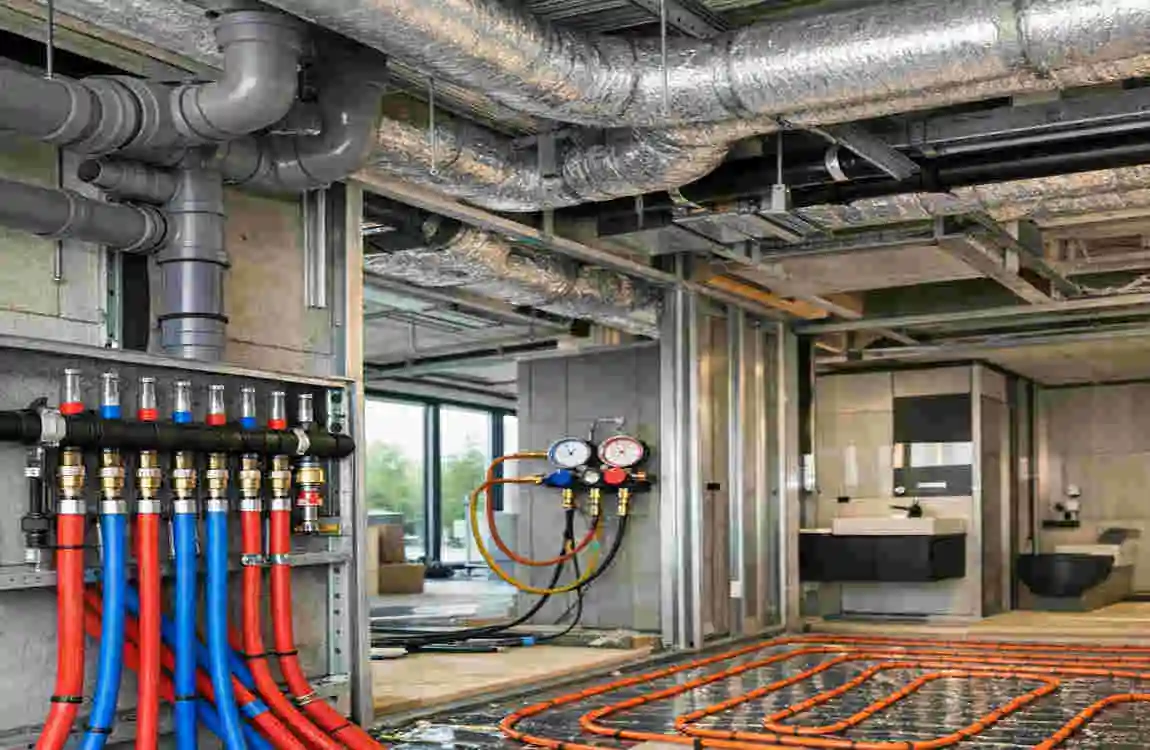 Modern Plumbing Work in Construction