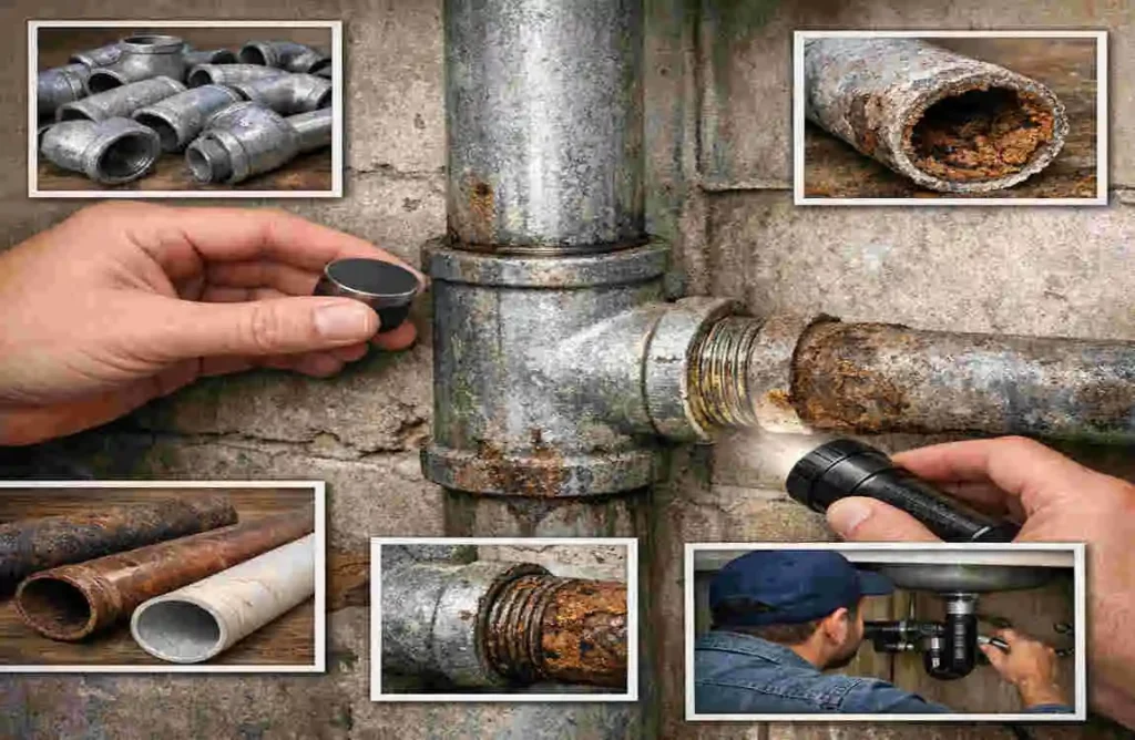 how to identify galvanized plumbing in a home