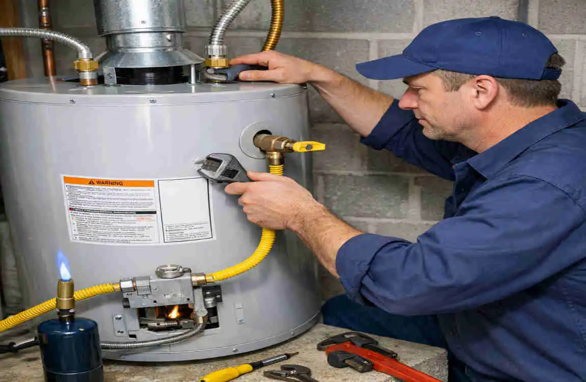 can a plumber install a natural gas water heater