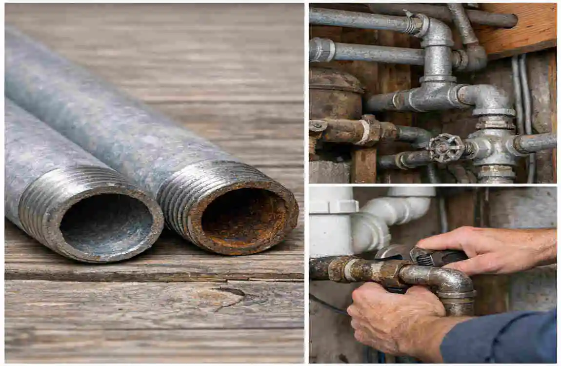 how to identify galvanized plumbing in a home