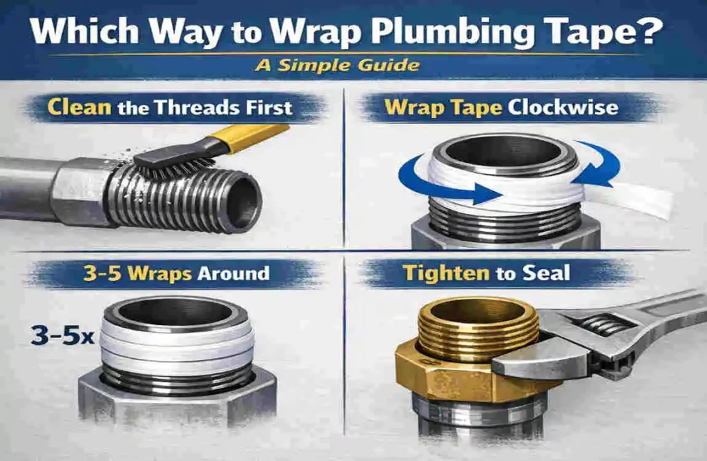 which way to wrap plumbing tape