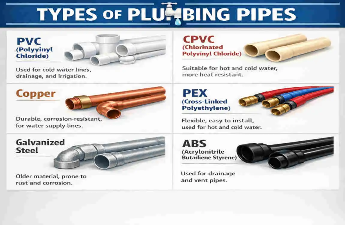 types of plumbing pipes