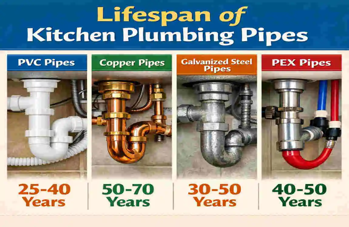 how long does plumbing kitchen pipe