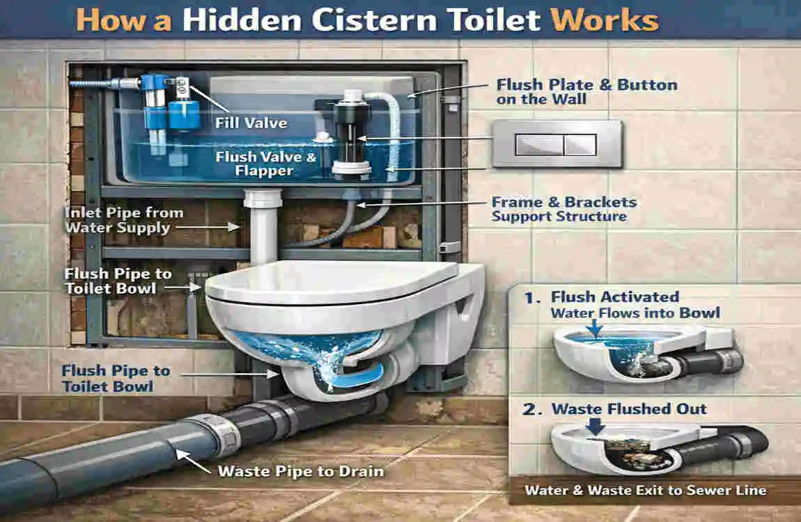 what do you call a toilet with a hidden cistern?