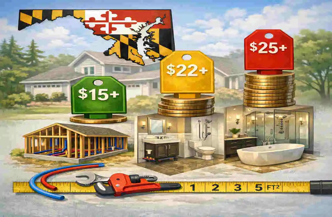 new plumbing maryland home cost per square foot